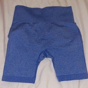 Blue Scrunch Butt Biker Shorts